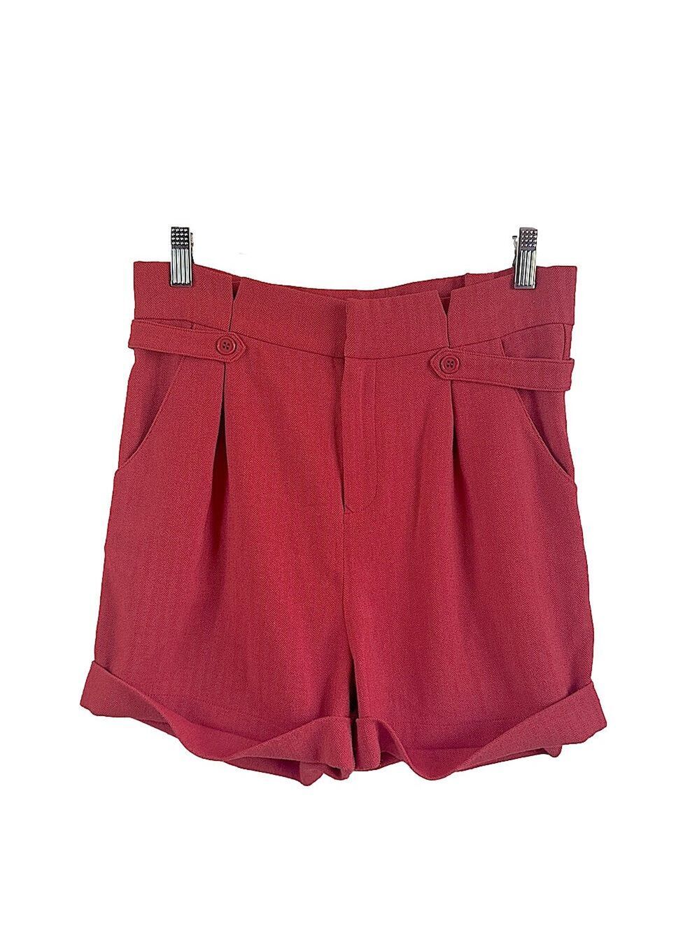 LADAKH High-Rise Herringbone Shorts